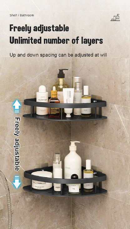 DecorBites™ Modern Aluminum Bathroom Corner Caddy Shelf
