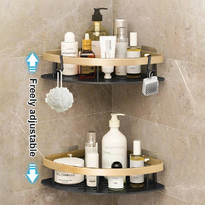 DecorBites™ Modern Aluminum Bathroom Corner Caddy Shelf