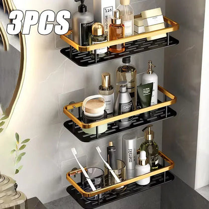 DecorBites™ Modern Aluminum Bathroom Corner Caddy Shelf