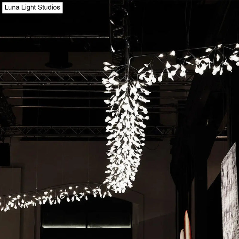 DecorBites™ Modern Aluminum Island Ceiling Lamp: Nickel/Rose Gold Branching Design with Acrylic Shade