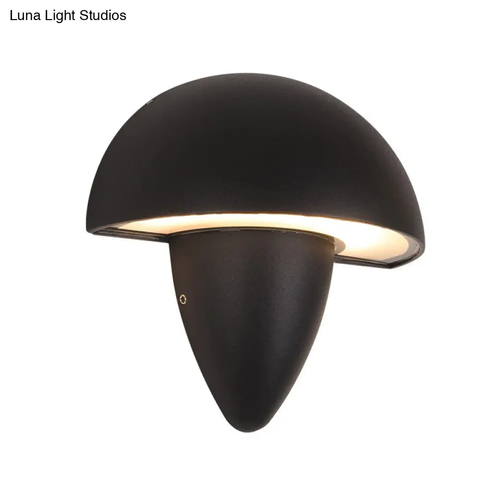 DecorBites™ Modern Aluminum Mushroom Design Wall Sconce LED Black Lamp for Porch, Warm/White Lighting