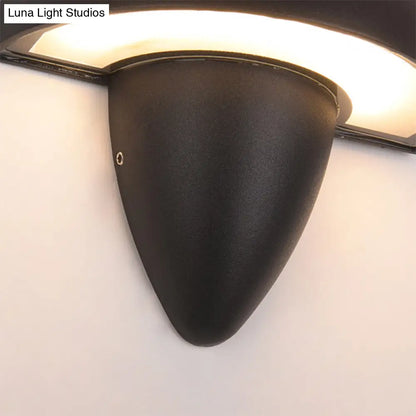 DecorBites™ Modern Aluminum Mushroom Design Wall Sconce LED Black Lamp for Porch, Warm/White Lighting