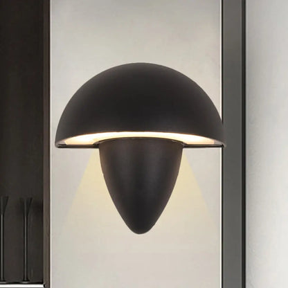 DecorBites™ Modern Aluminum Mushroom Design Wall Sconce LED Black Lamp for Porch, Warm/White Lighting