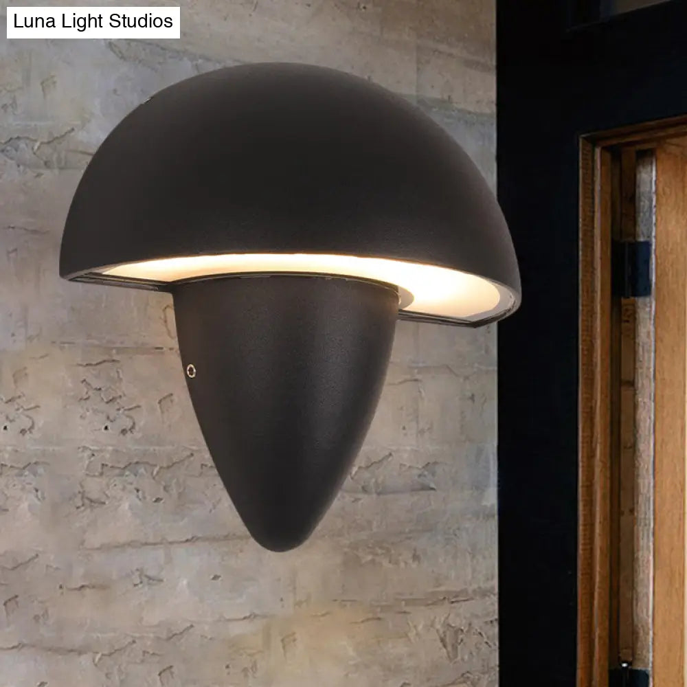 DecorBites™ Modern Aluminum Mushroom Design Wall Sconce LED Black Lamp for Porch, Warm/White Lighting