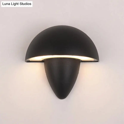 DecorBites™ Modern Aluminum Mushroom Design Wall Sconce LED Black Lamp for Porch, Warm/White Lighting
