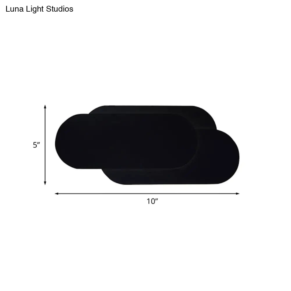 DecorBites™ Modern Aluminum Oval Wall Washer Lamp with LED, Warm/White Light Bedroom Lighting in Black Finish