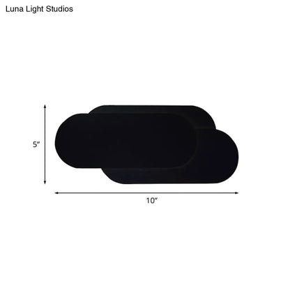 DecorBites™ Modern Aluminum Oval Wall Washer Lamp with LED, Warm/White Light Bedroom Lighting in Black Finish