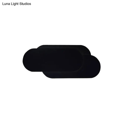DecorBites™ Modern Aluminum Oval Wall Washer Lamp with LED, Warm/White Light Bedroom Lighting in Black Finish