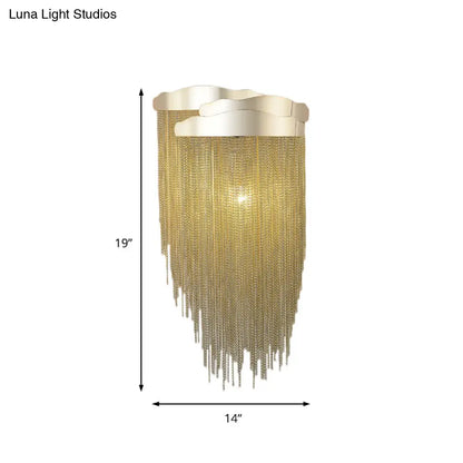 DecorBites™ Modern Aluminum Tassel Wall Sconce with 3 Lighting Options in Silver/Gold for Bedside