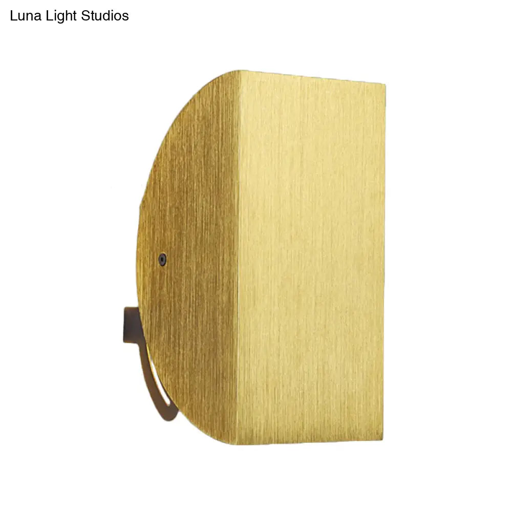 DecorBites™ Modern Aluminum Wall Sconce with Foldable Semicircle Shade - 1 Light, Black/Gold Finish