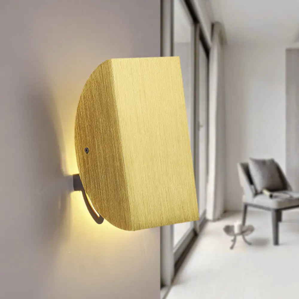 DecorBites™ Modern Aluminum Wall Sconce with Foldable Semicircle Shade - 1 Light, Black/Gold Finish