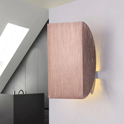 DecorBites™ Modern Aluminum Wall Sconce with Foldable Semicircle Shade - 1 Light, Black/Gold Finish