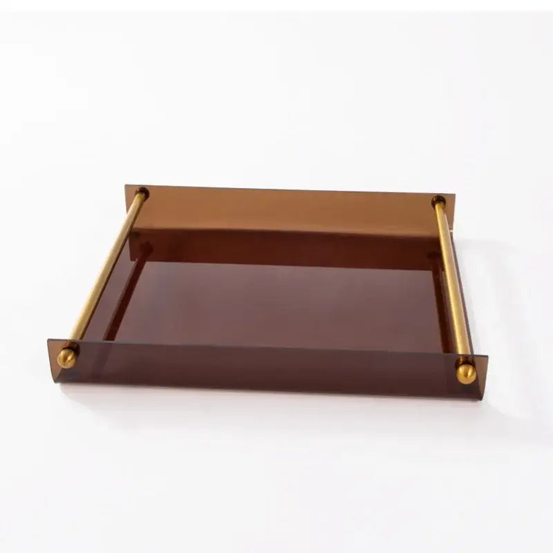 Modern amber acrylic fruit plate tray dining room brass handles
