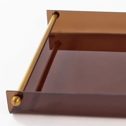 Modern amber acrylic fruit plate tray dining room brass handles