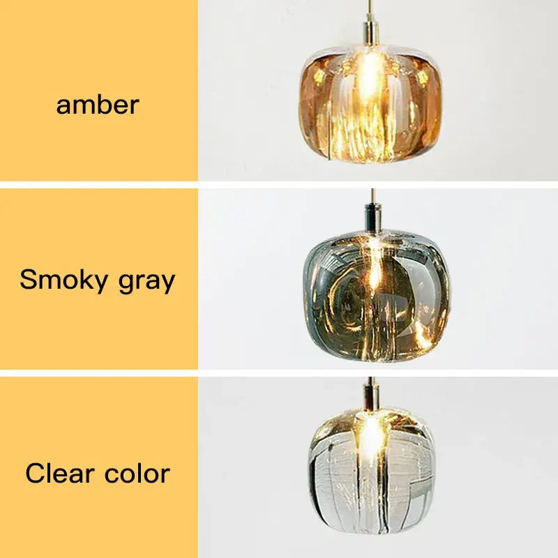 Modern amber and gold crystal led chandelier living room pendant