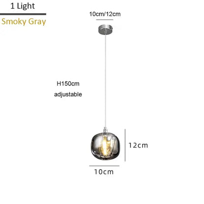 Modern amber and gold crystal led chandelier living room pendant