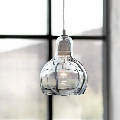 Modern amber and gray glass pendant lights for dining room