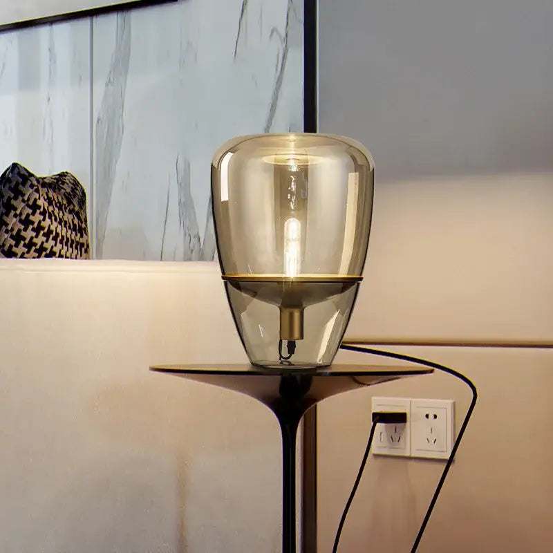 Modern amber balloons led glass table lamp for home office