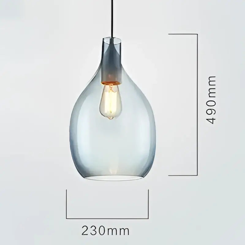 Modern amber & blue glass pendant lights for kitchen