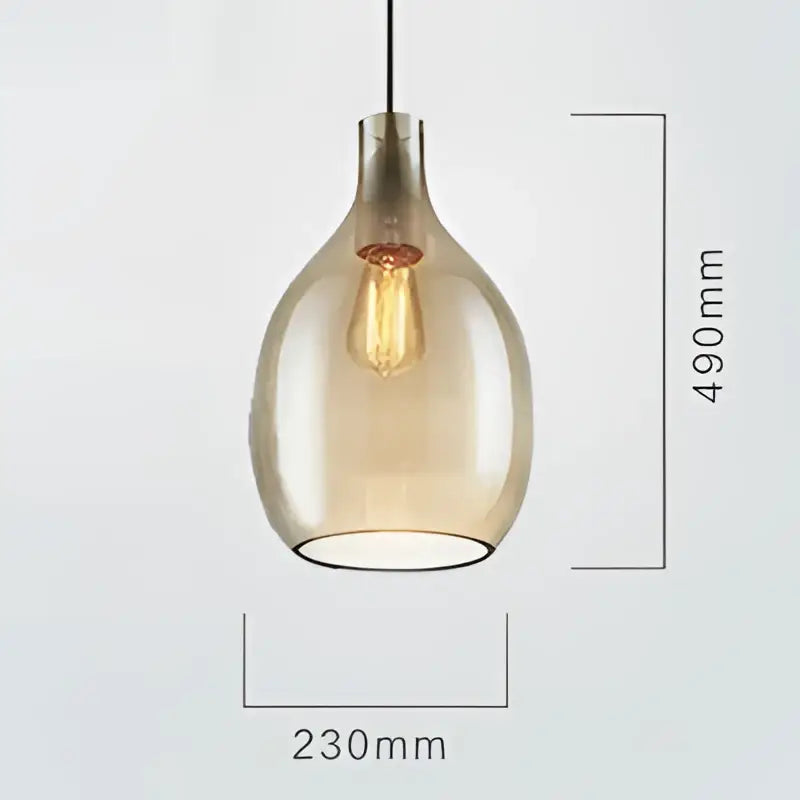 Modern amber & blue glass pendant lights for kitchen