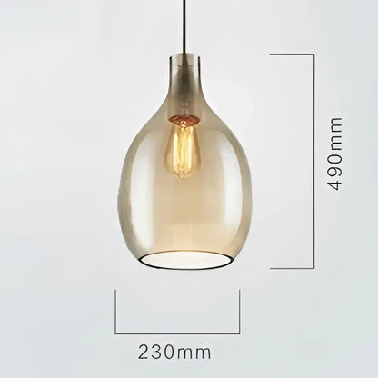 Modern amber & blue glass pendant lights for kitchen