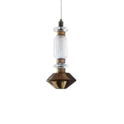 Modern amber & brown glass ballet pendant lamp for dining room