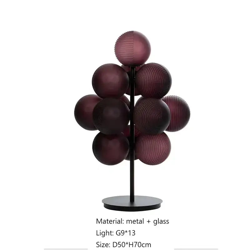 Modern amber bubble glass floor and table lamp set living room