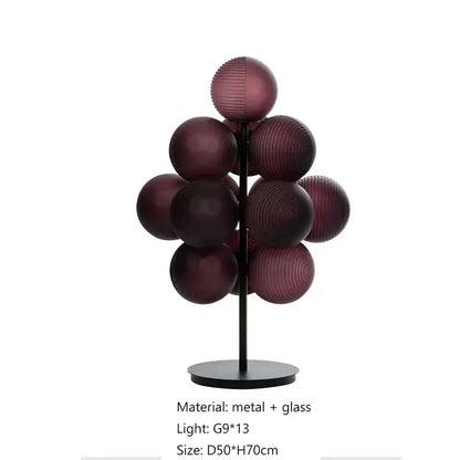 Modern amber bubble glass floor and table lamp set living room