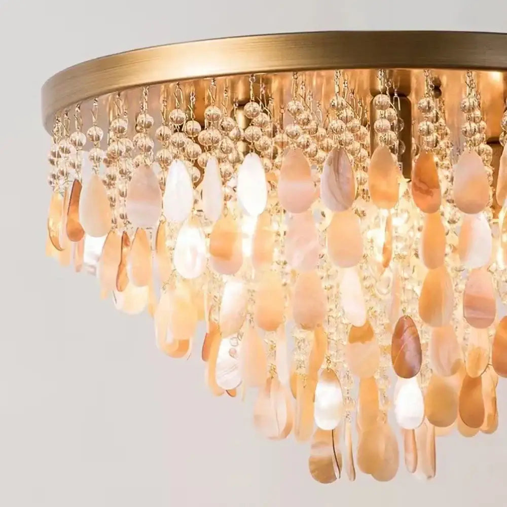Modern amber & clear crystal led ceiling lamps for living room