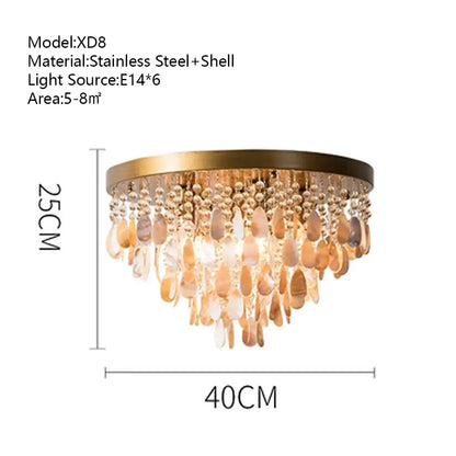 Modern amber & clear crystal led ceiling lamps for living room