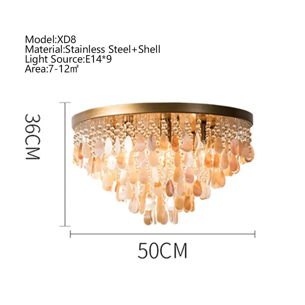 Modern amber & clear crystal led ceiling lamps for living room