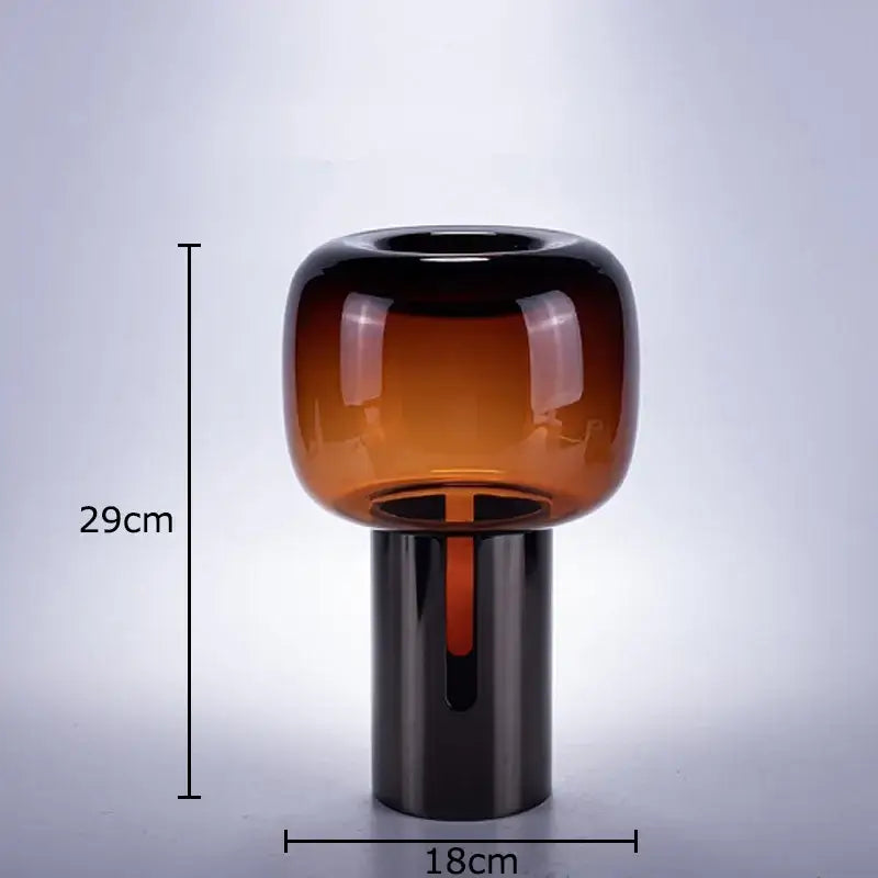 Modern amber dark glass vase set office desk decor