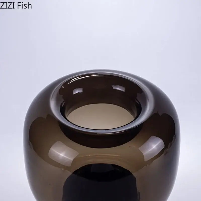 Modern amber dark glass vase set office desk decor