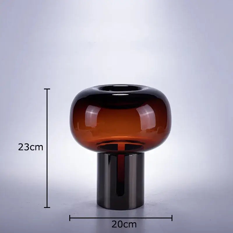 Modern amber dark glass vase set office desk decor