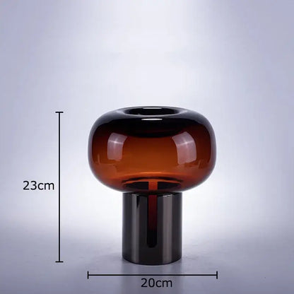 Modern amber dark glass vase set office desk decor