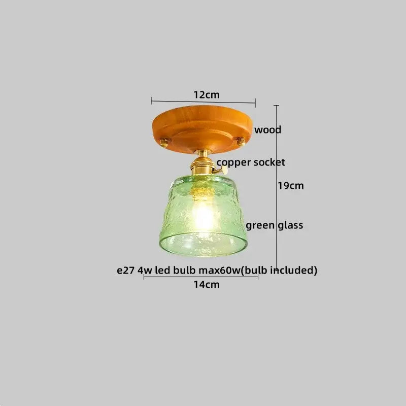 Modern amber glass and brass led ceiling lamp dining room