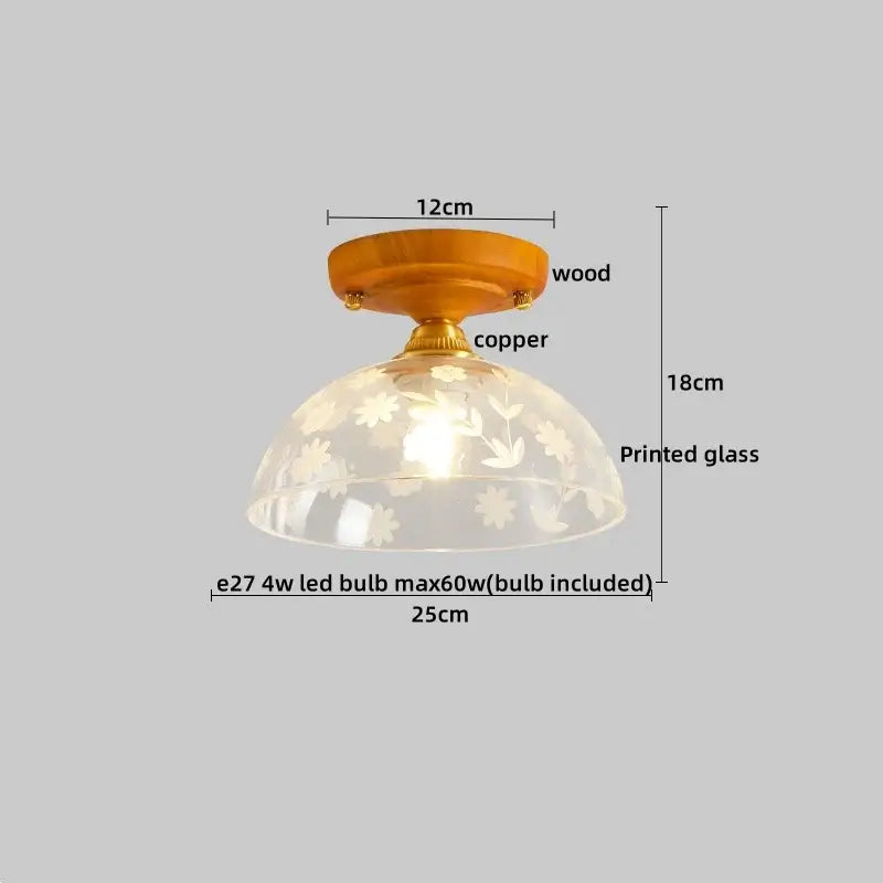 Modern amber glass and brass led ceiling lamp dining room
