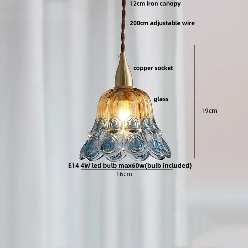 Modern amber glass ball led pendant light for dining room