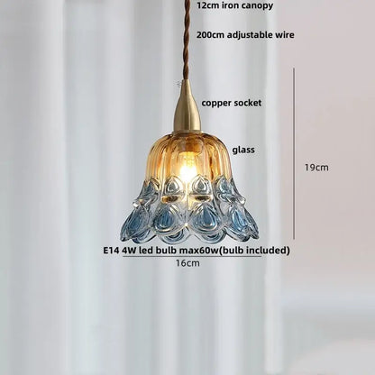Modern amber glass ball led pendant light for dining room