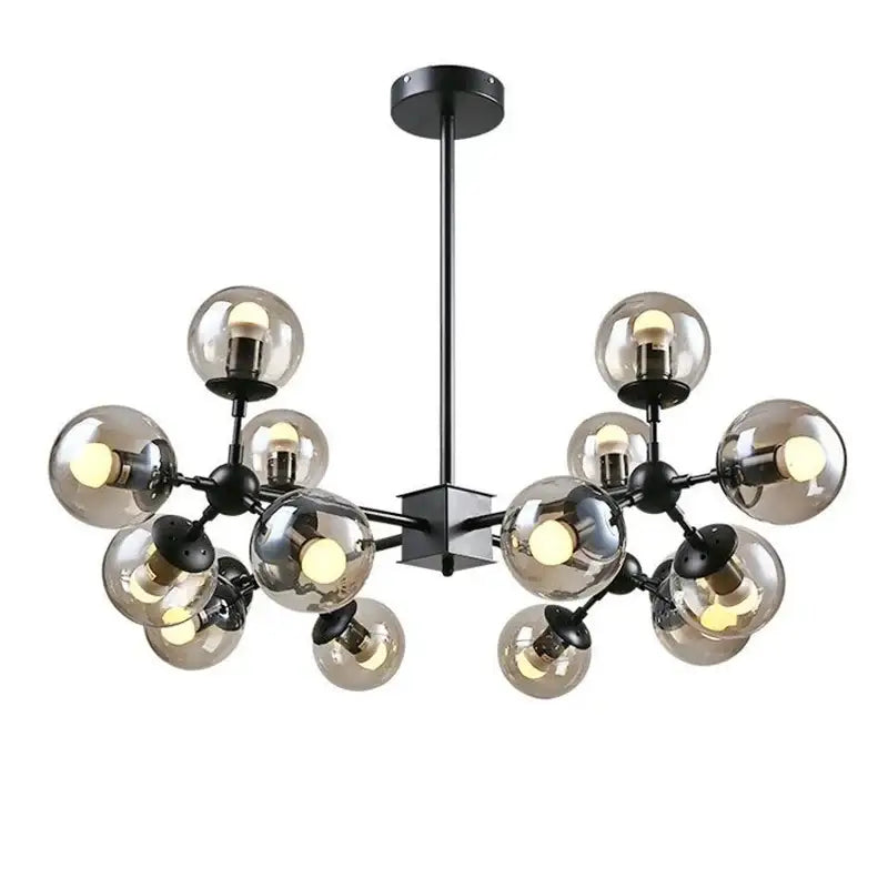 Modern amber glass ball pendant light dining room chandelier