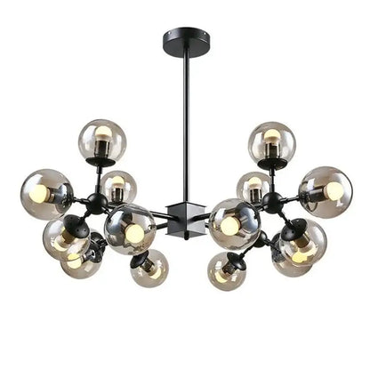 Modern amber glass ball pendant light dining room chandelier