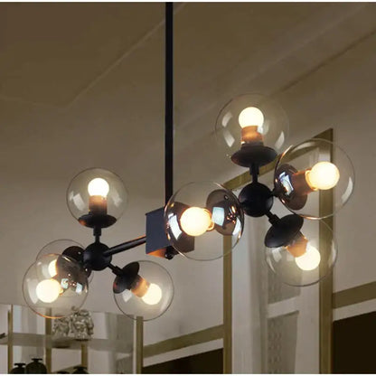 Modern amber glass ball pendant light dining room chandelier