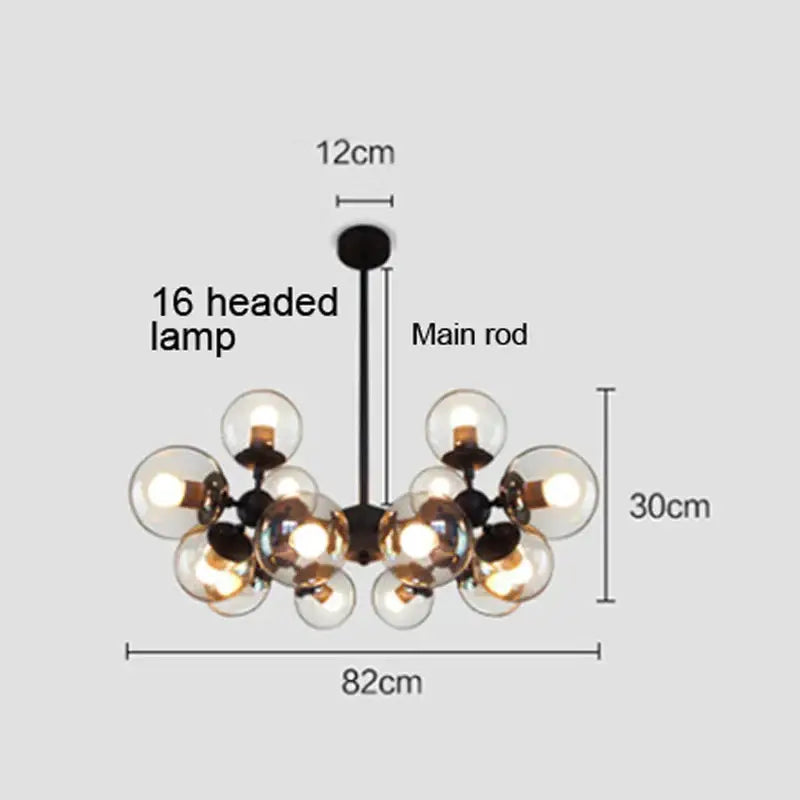 Modern amber glass ball pendant light dining room chandelier
