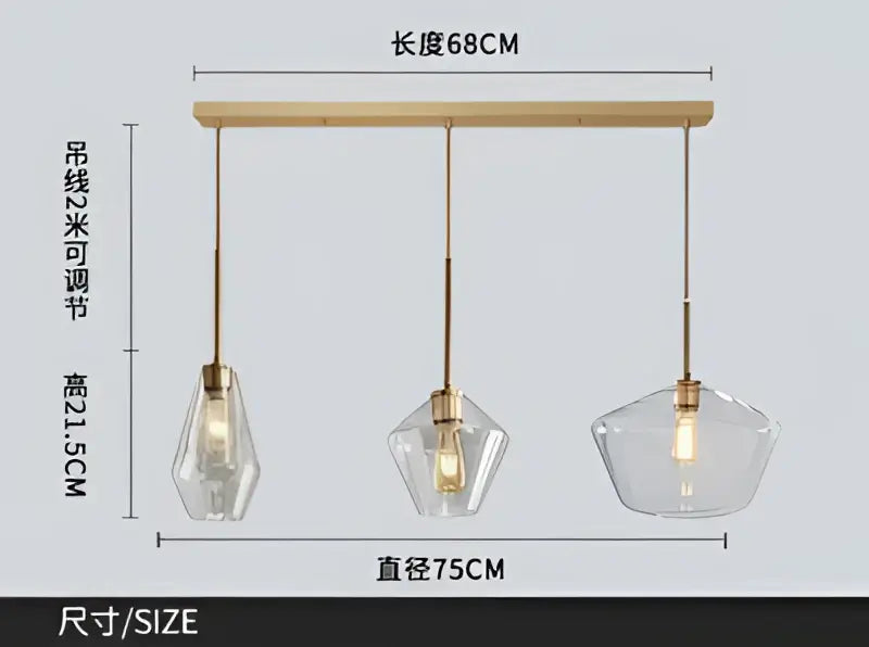 Modern amber glass chandelier amber and brass pendant light dining room