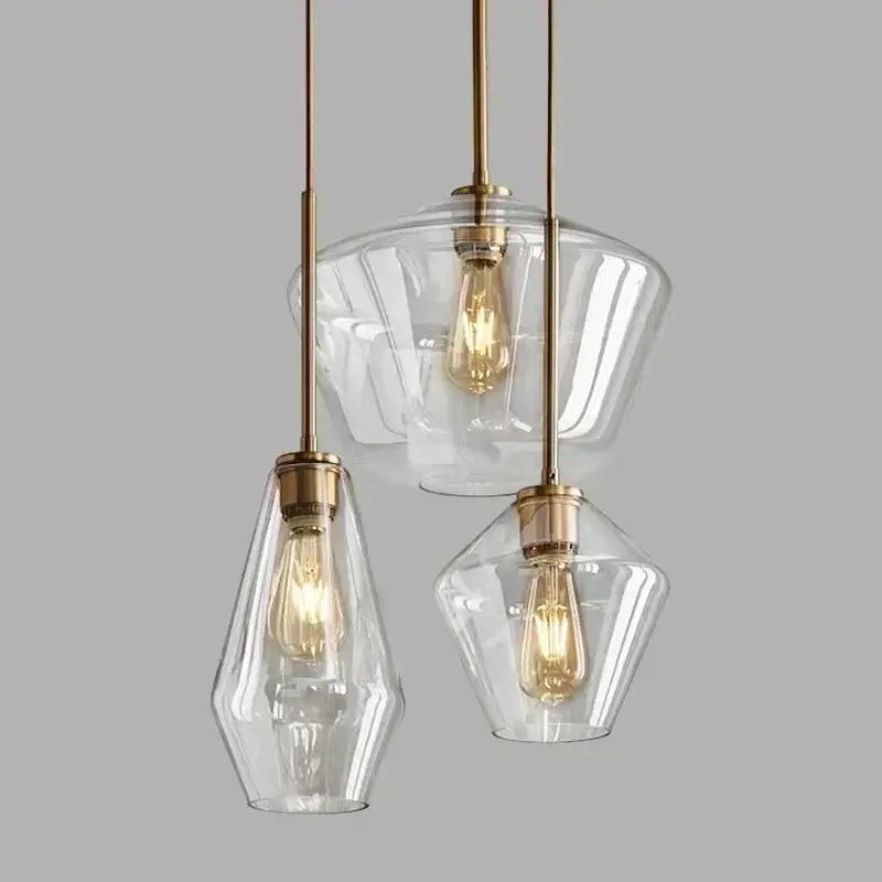 Modern amber glass chandelier amber and brass pendant light dining room