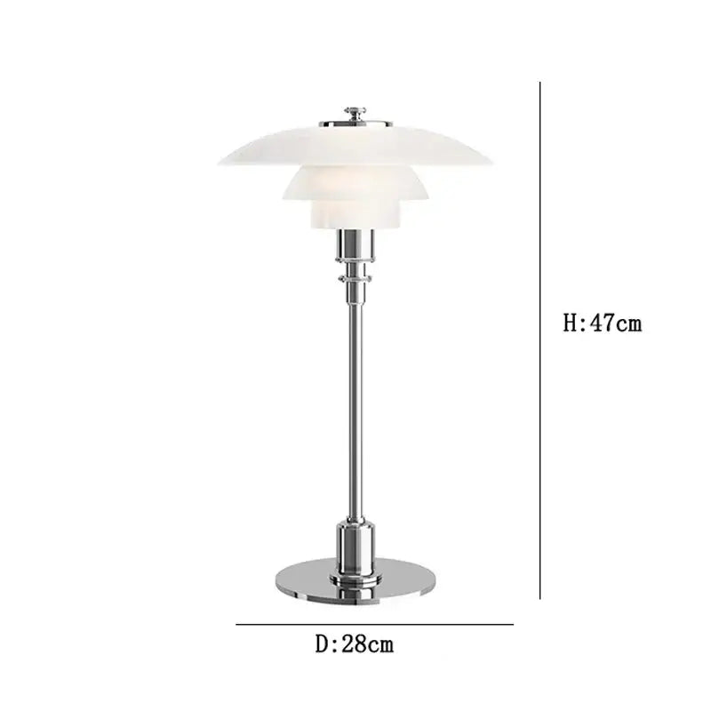 Modern amber glass desk lamp for home office with brass base