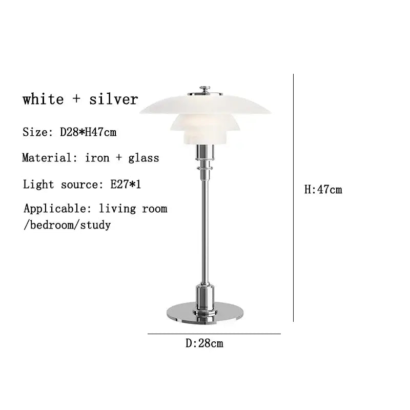 Modern amber glass desk lamp for home office with brass base