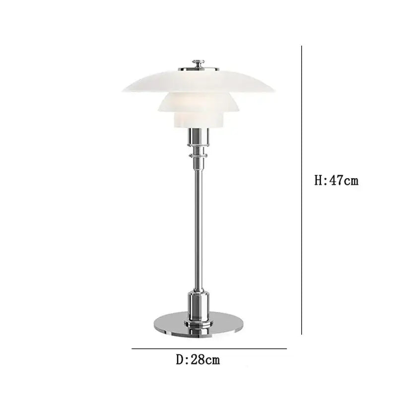 Modern amber glass desk lamp for living room with golden brass finish