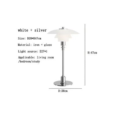 Modern amber glass desk lamp for living room with golden brass finish