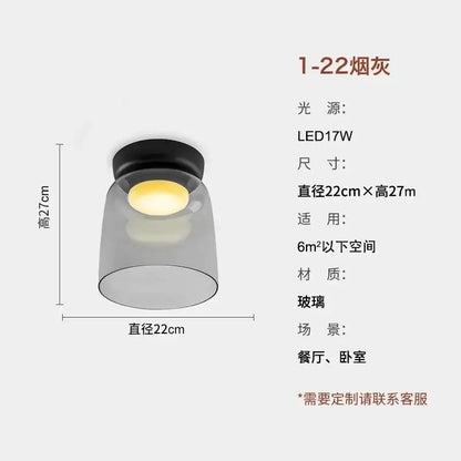 Modern amber glass led ceiling light for living room